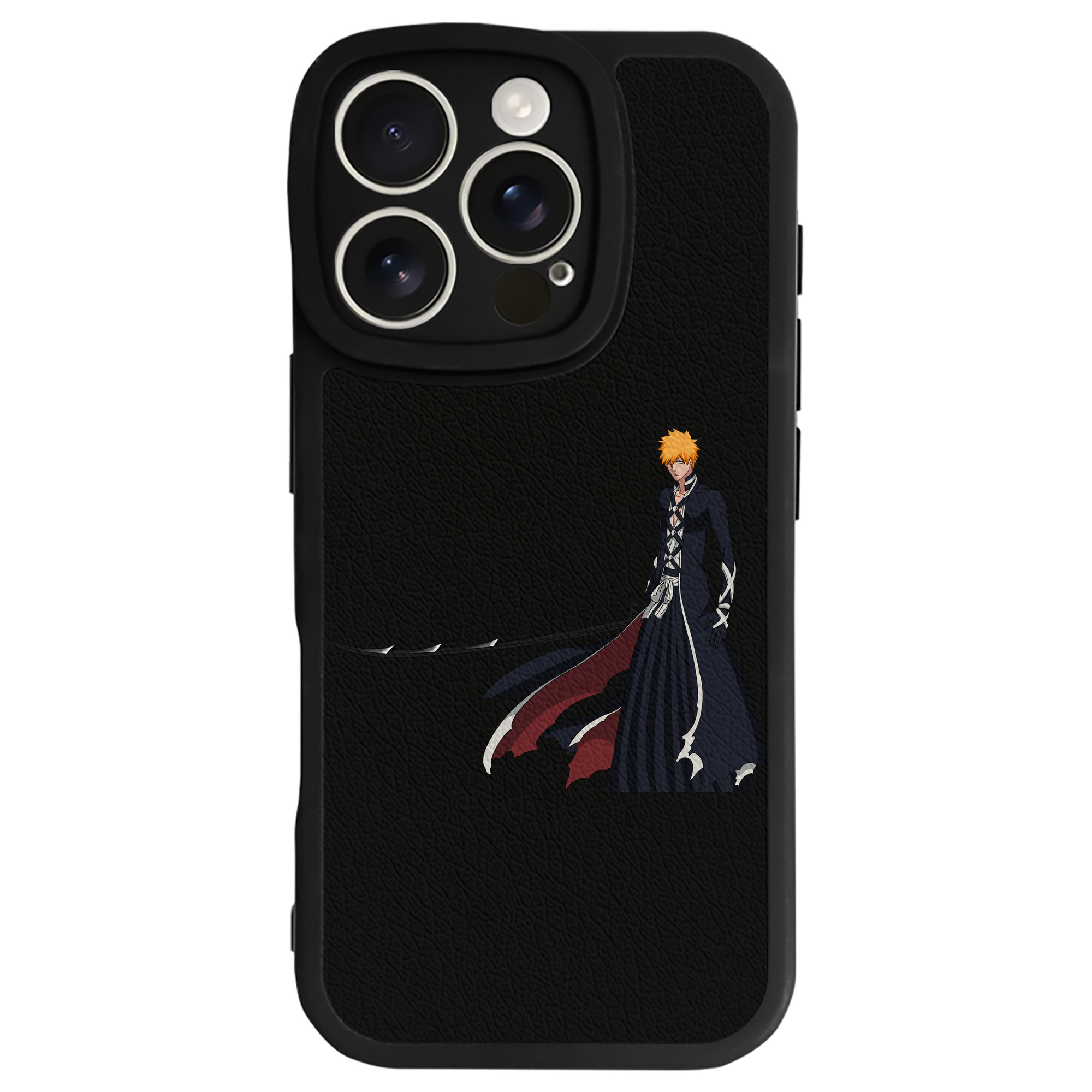 ブリーチ 黒崎一護（くろさき いちご）BLEACH Kurosaki Ichigo 【iPhone 16シリーズ対応】シリコンスマホケース（レザー調） 材質：シリコン